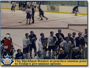 The Waxers practice before Friday's pre-season opener.