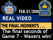 Feb. 21/2000: Game 7: Final moments of the opening round series against NY and the celebration