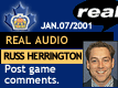 Jan. 7/01: Russ Herrington postgame comments