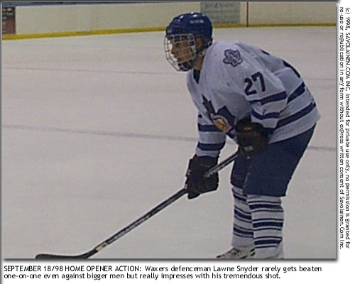 Lawne Snyder adds a great shot to his surprising toughness on the blueline.