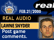 Feb. 21/2000: Lawne Snyder after NY series win