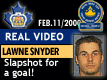 Feb. 11/2000: (Playoffs 2000) Lawne Snyder scores with a bullet from the point