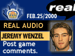 Feb. 25/2000: Playoffs 2000: Game 1: Jeremy Wenzel postgame