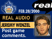 Feb. 28/2000: Playoffs 2000 - Game 3: Jeremy Wenzel postgame
