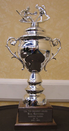 The OHA Top Prospect Award presented to Ben Cottreau at the 2004 OHA Awards Dinner.