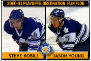 Steve Nobili and Jason Young each scored and assisted on the tying and game winning goals to put the Waxers up 2-1 in the series. FILE PHOTOS USED.