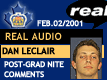 Feb. 2/01: Dan Leclair comments after Grad Night