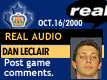 Oct. 16/2000: Dan Leclair postgame comments